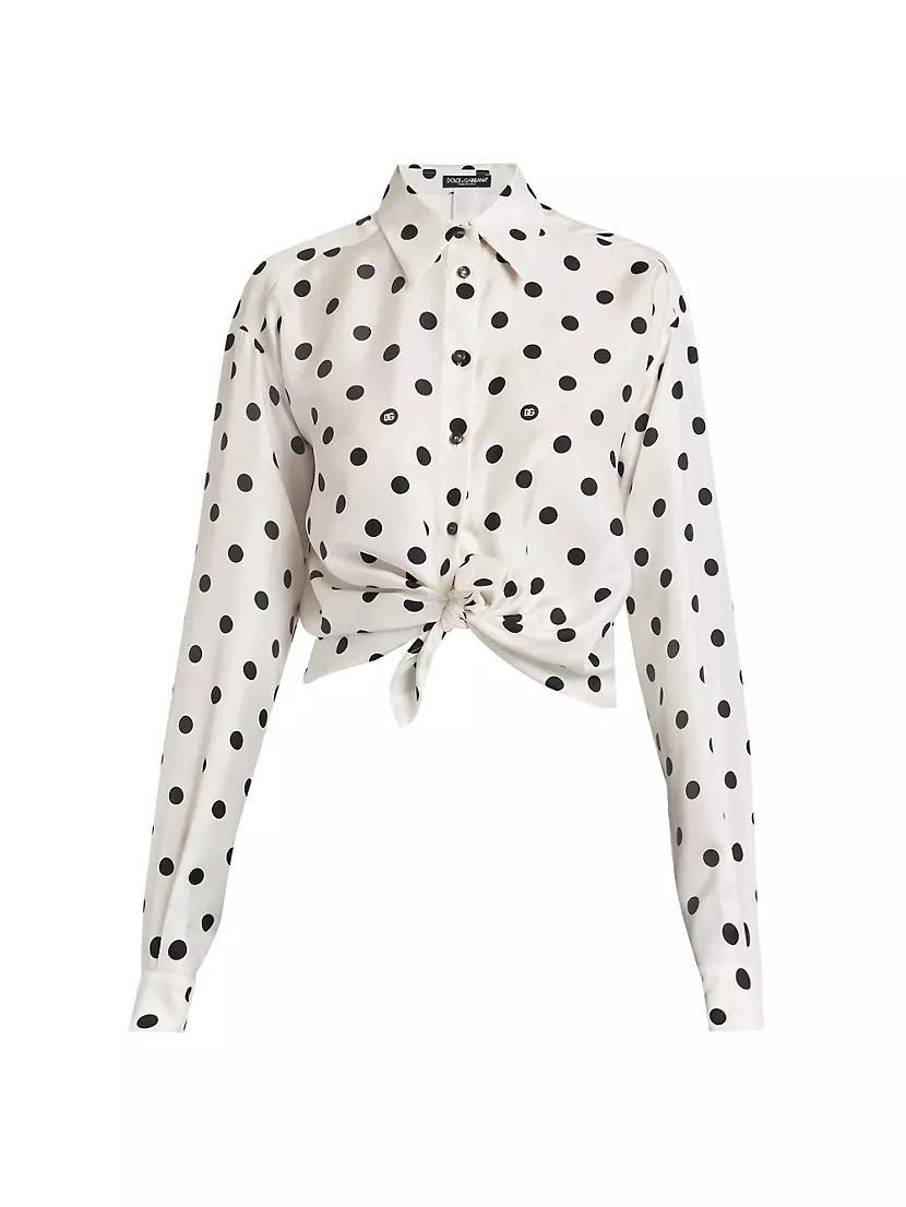 Polka-Dot Silk Shirt Product Image