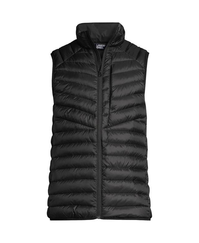 Lands End Mens Wanderweight Ultralight Packable Down Vest - Black Product Image