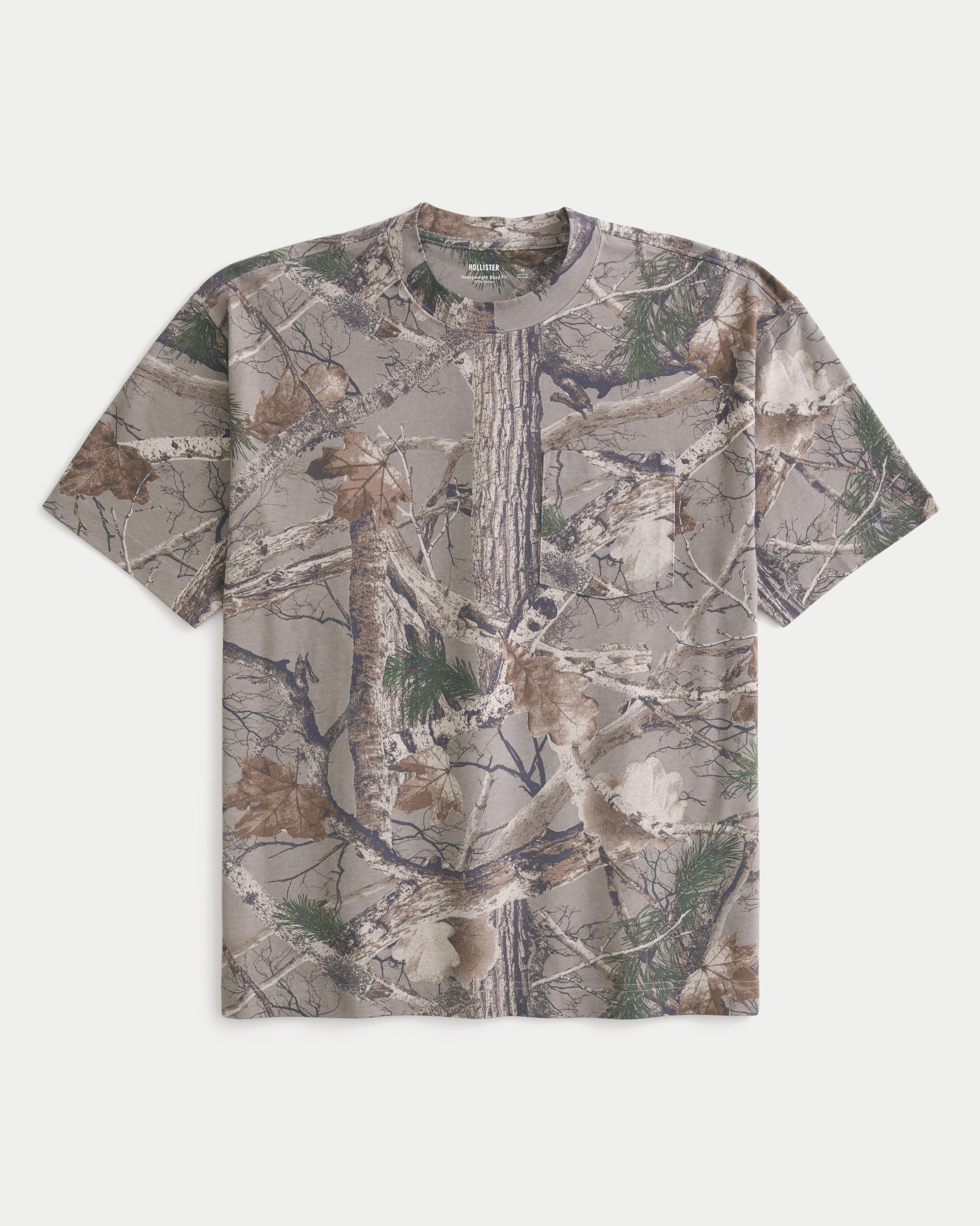 Boxy Heavyweight Camo Crew T-Shirt Product Image