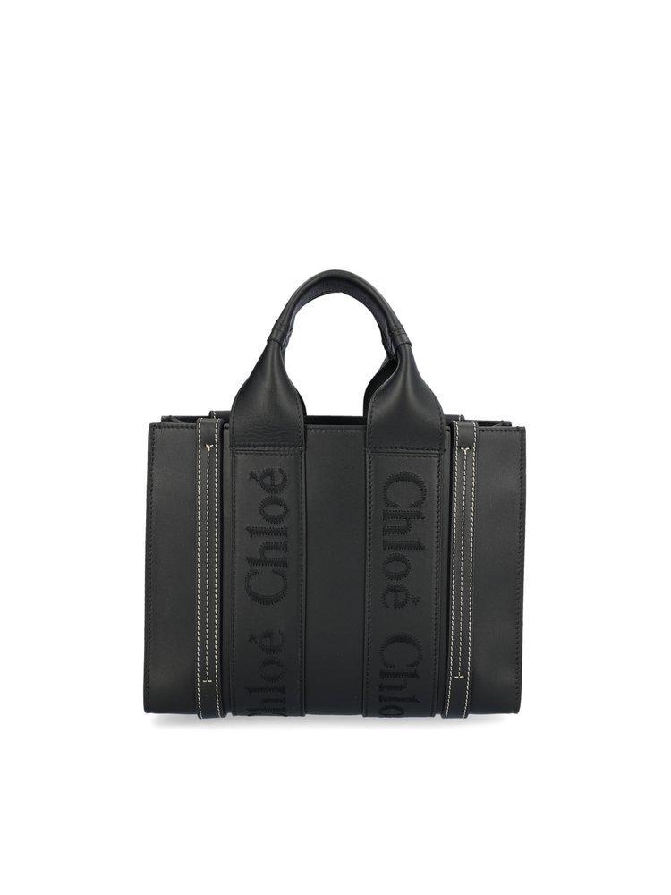 Woody Logo Embroidered Small Tote Bag In Black Product Image