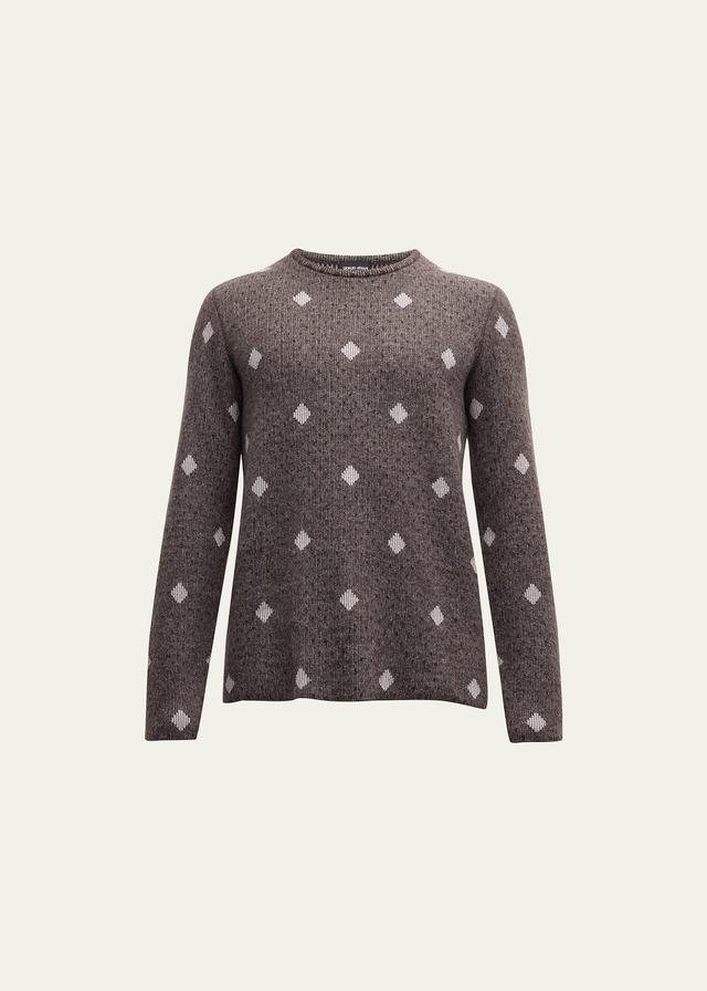 Mens Diamond Jacquard Cashmere-Blend Sweater Product Image