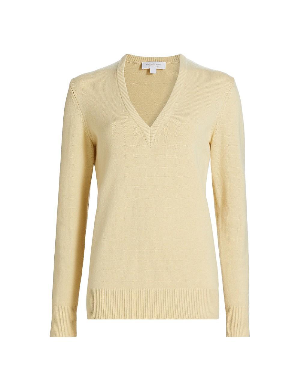 Womens Cashmere V-Neck Sweater Product Image