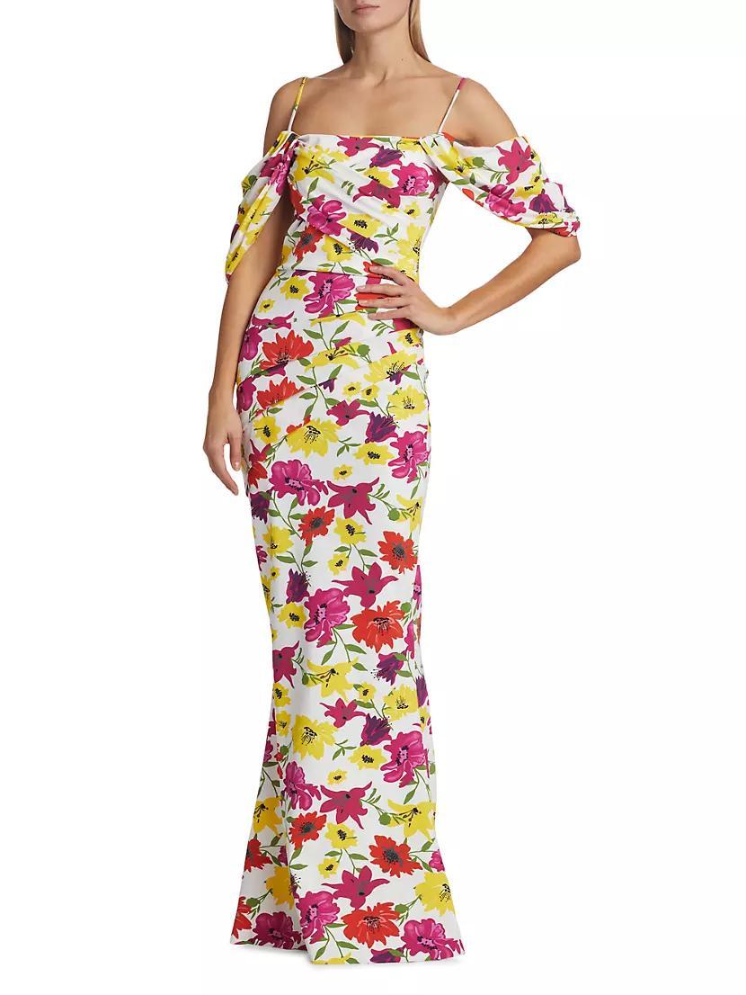 Unifila Draped Floral Gown Product Image