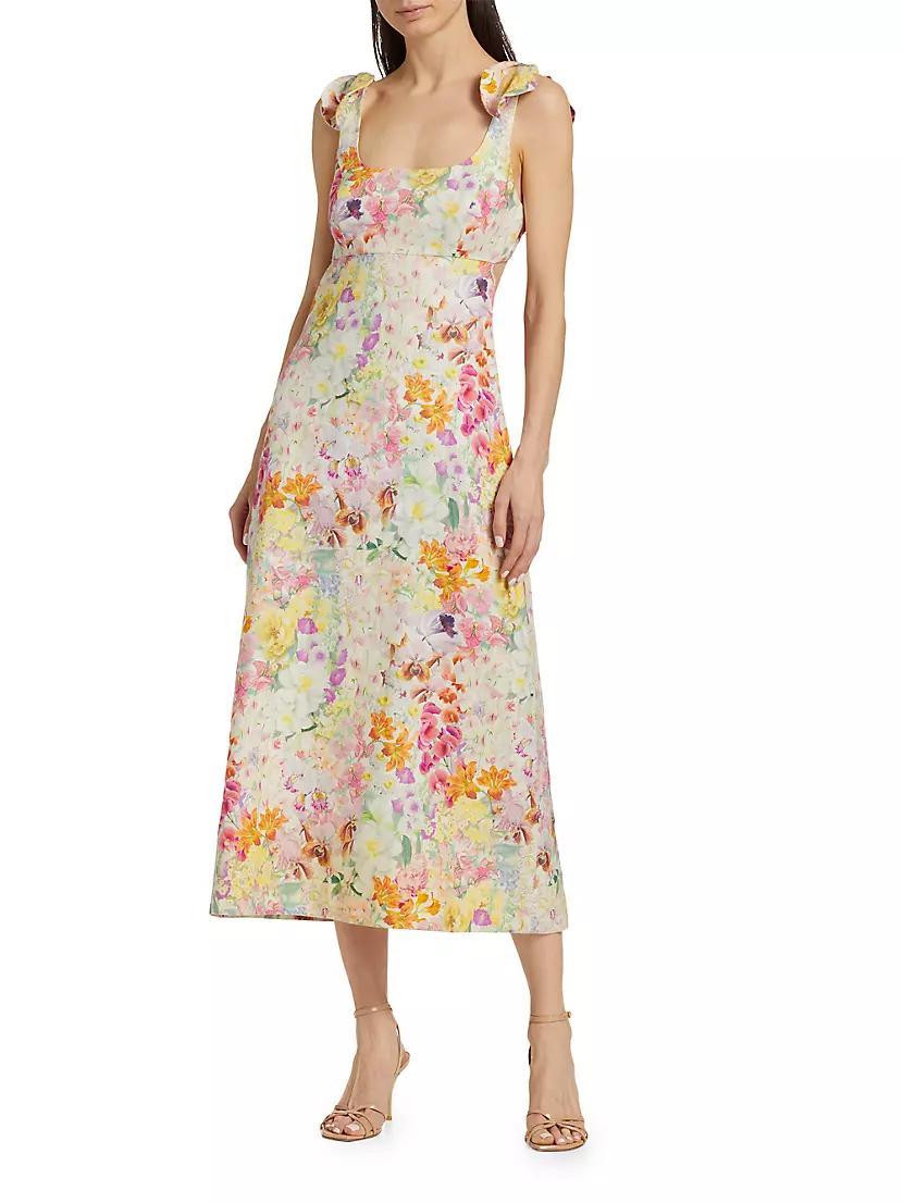 Harmony Linen Floral Midi-Dress Product Image