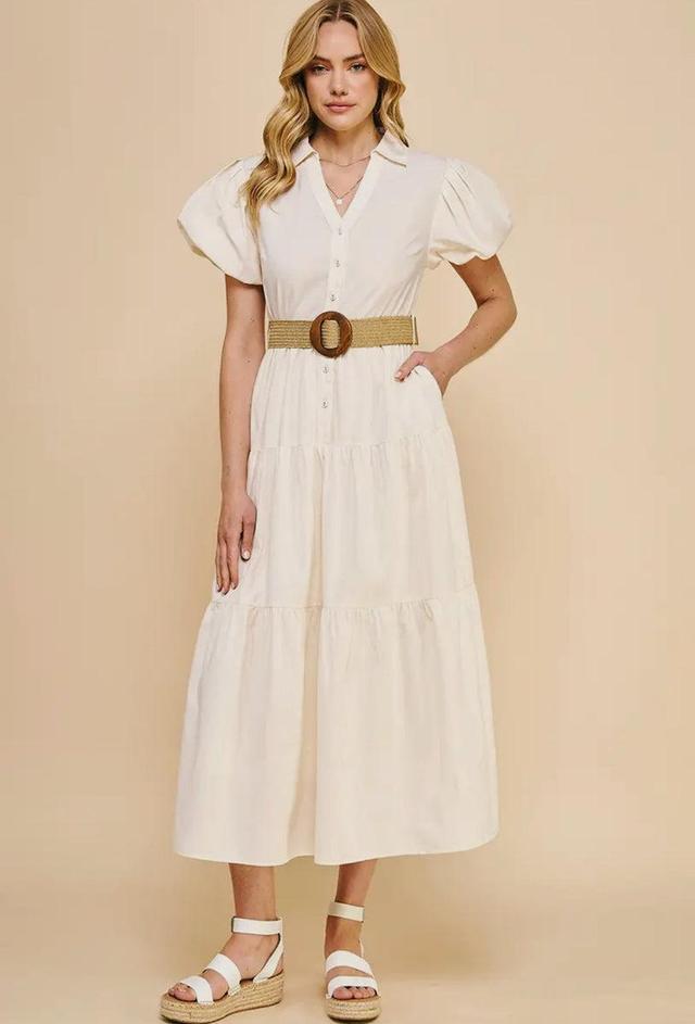 Buttondown Belted Maxi Dress Product Image