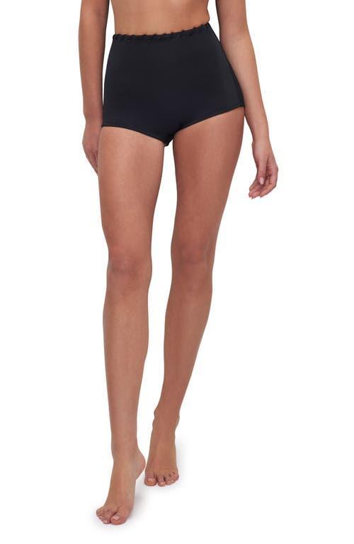 Womens Whip Stitch Compression Swim Shorts | Black, Size XS | Good American by Khlo Kardashian Product Image