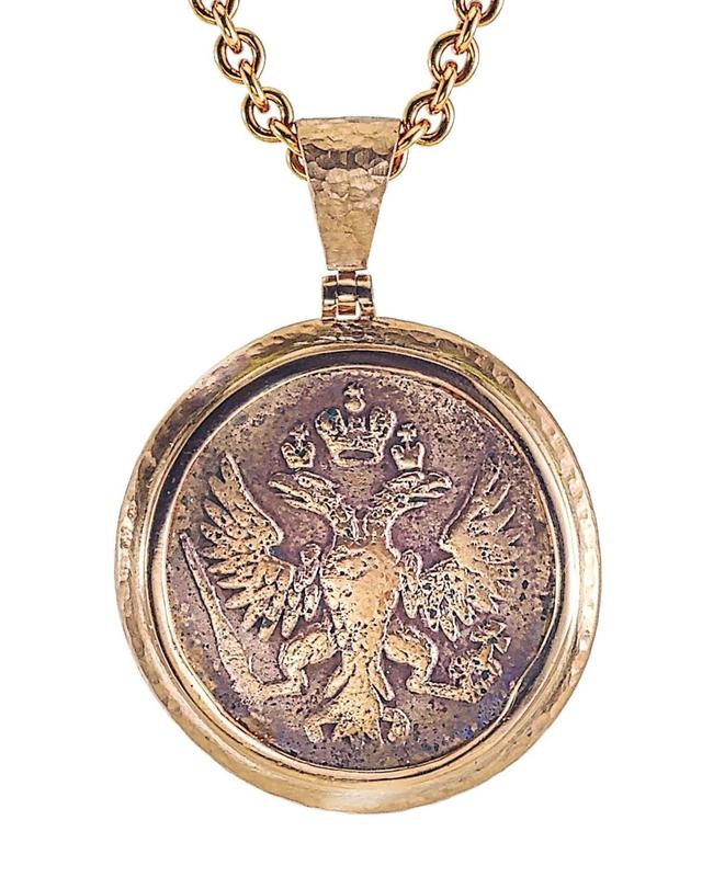 Mens 18k Rose Gold Ancient Coin Pendant Product Image