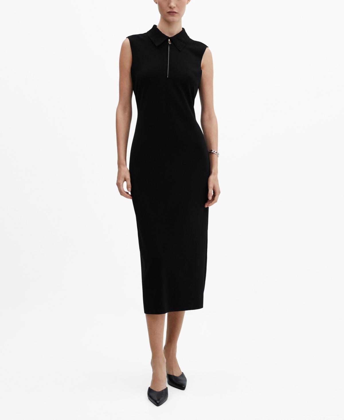 Mango Womens Zipper Neck Dress Product Image