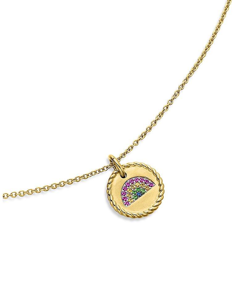 David Yurman Cable Collectibles Rainbow Necklace with Pink Sapphire, Yellow Sapphire & Tsavorite in 18K Gold Product Image