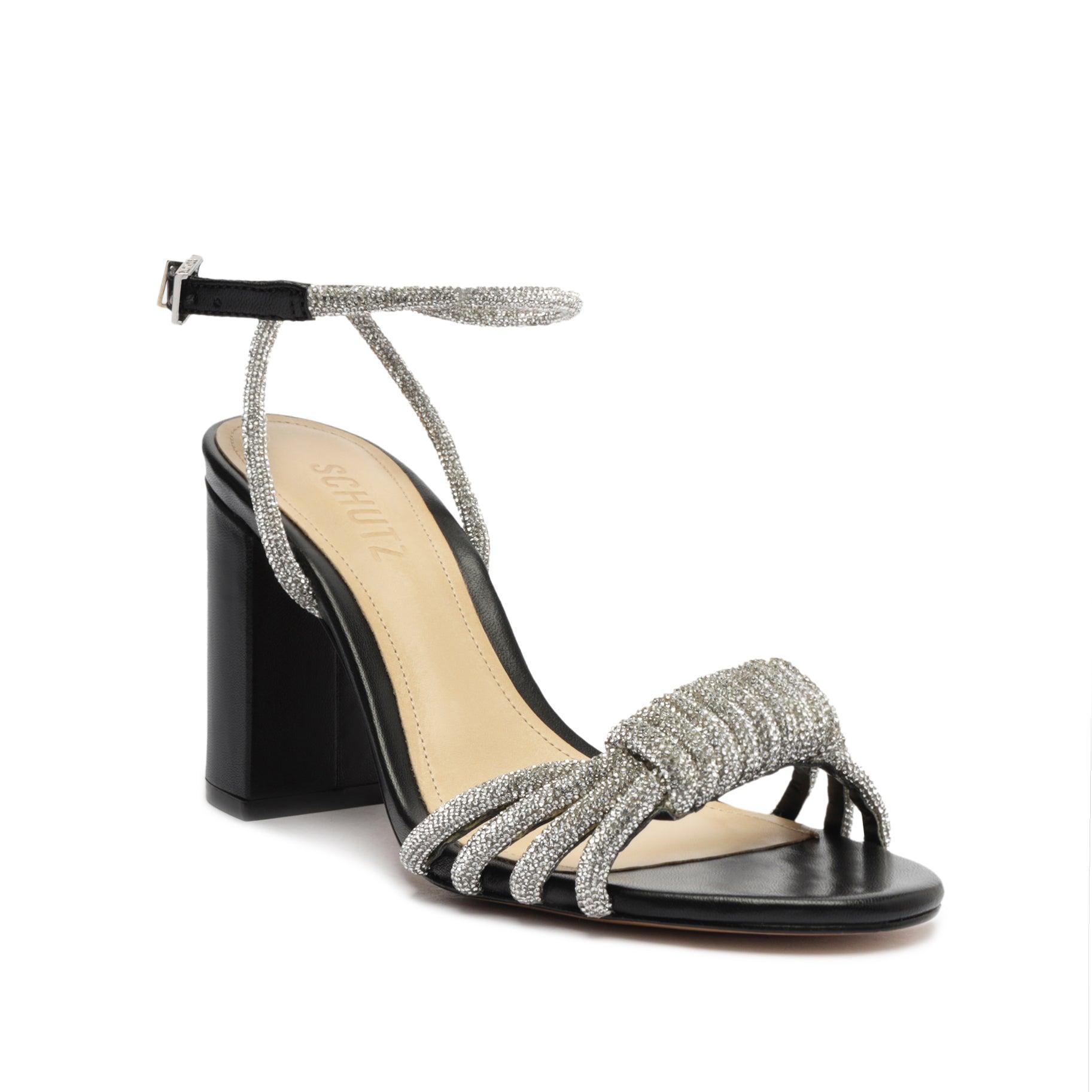 Jewell Block Leather Sandal Female Product Image