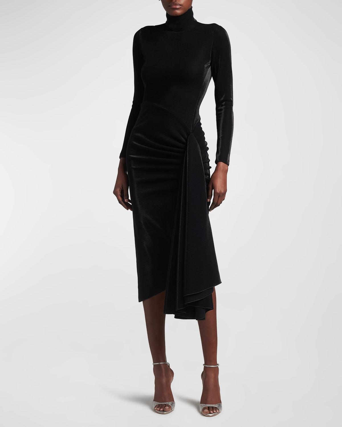 Womens Draped Jersey Dress Product Image