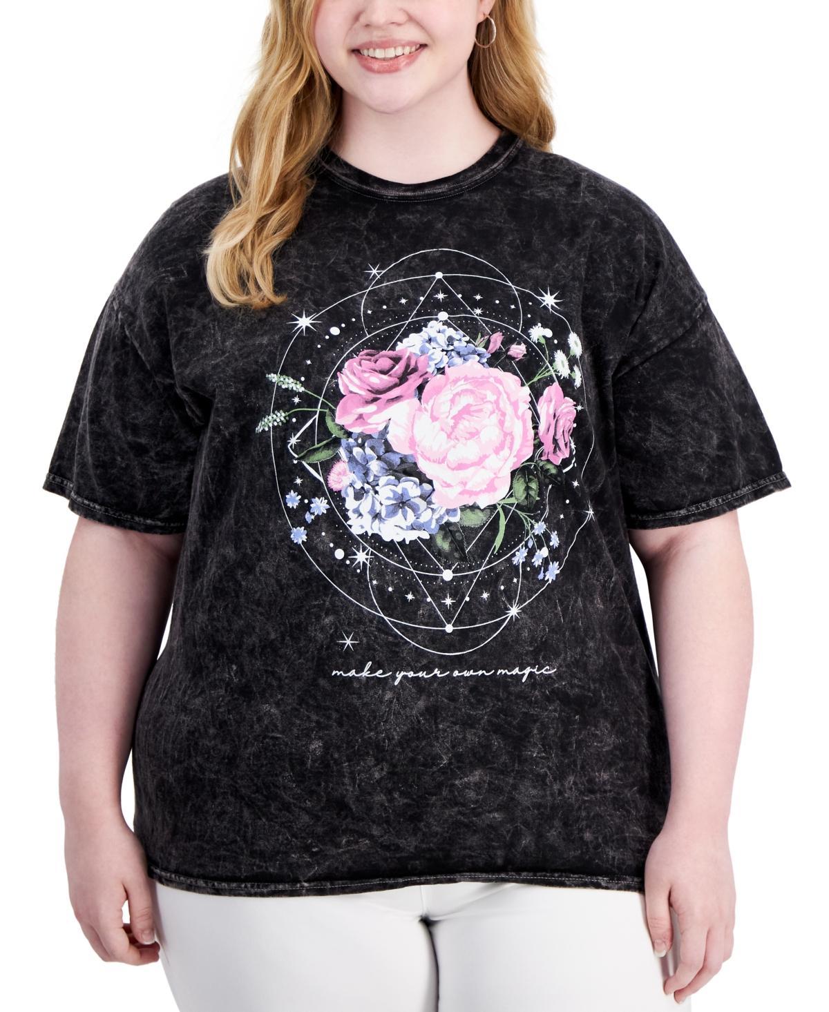 Rebellious One Womens Cotton Rose Crewneck Tee product image