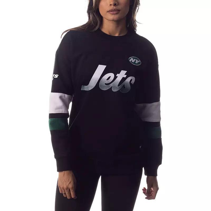 Womens The Wild Collective Black New York Jets Fleece Pullover Sweatshirt Product Image