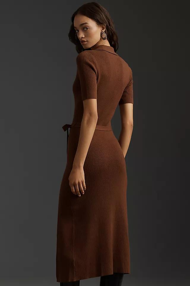 PAIGE Desdemona Short-Sleeve Sweater Midi Dress Product Image