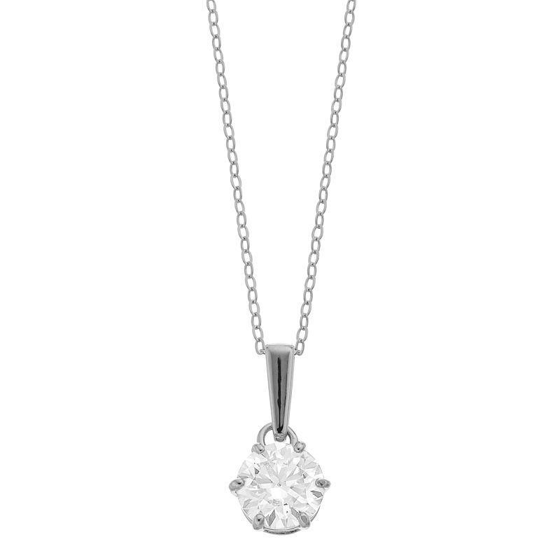 Stella Valentino Sterling Silver 2 Carat T.W. Lab-Created Moissanite Drop Pendant Necklace, Womens Product Image