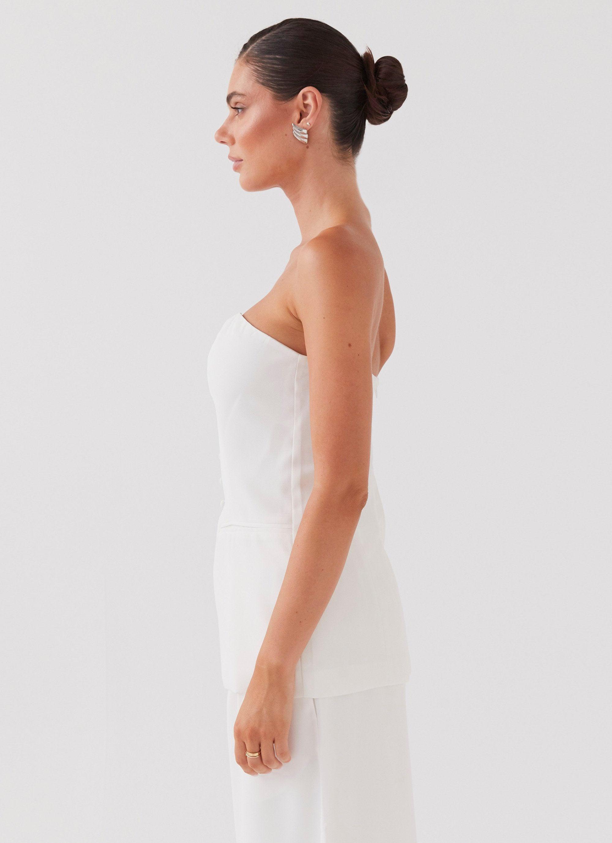 Riveria Tailored Strapless Top - Ivory Product Image