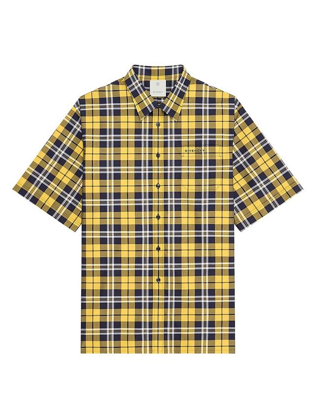 Mens Checked Shirt in Cotton Product Image