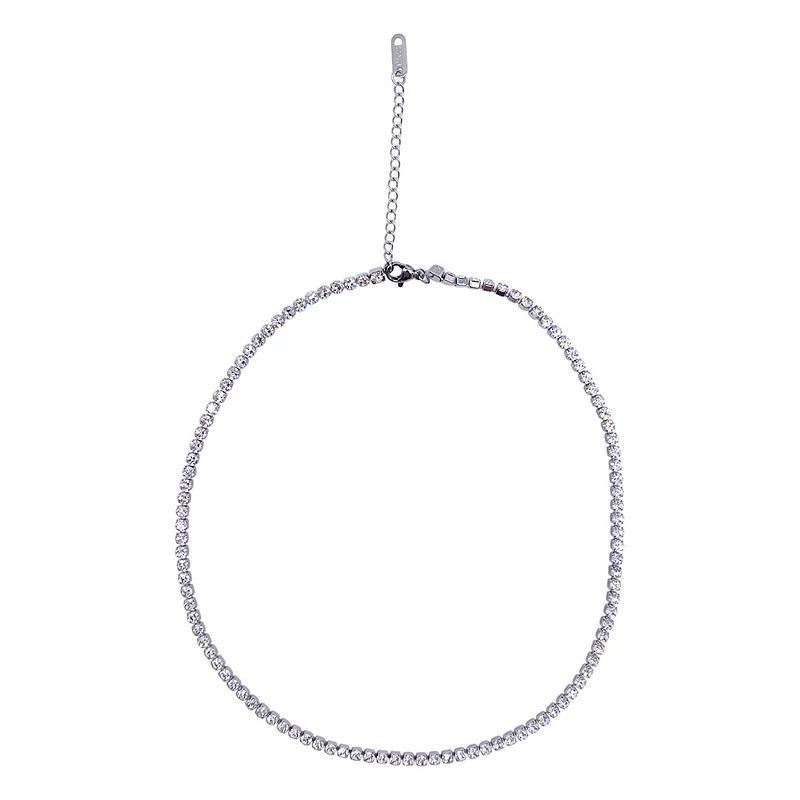 Adornia Stainless Steel Tennis Necklace, Womens Silver Tone Product Image