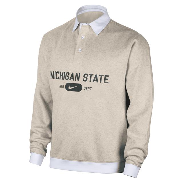 Michigan State Club Fleece Nike Mens College Long-Sleeve Polo Product Image