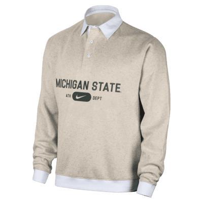 Michigan State Club Fleece Nike Men's College Long-Sleeve Polo Product Image