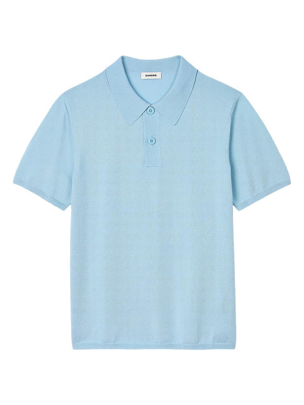 Mens Short-Sleeve Knitted Polo Shirt Product Image