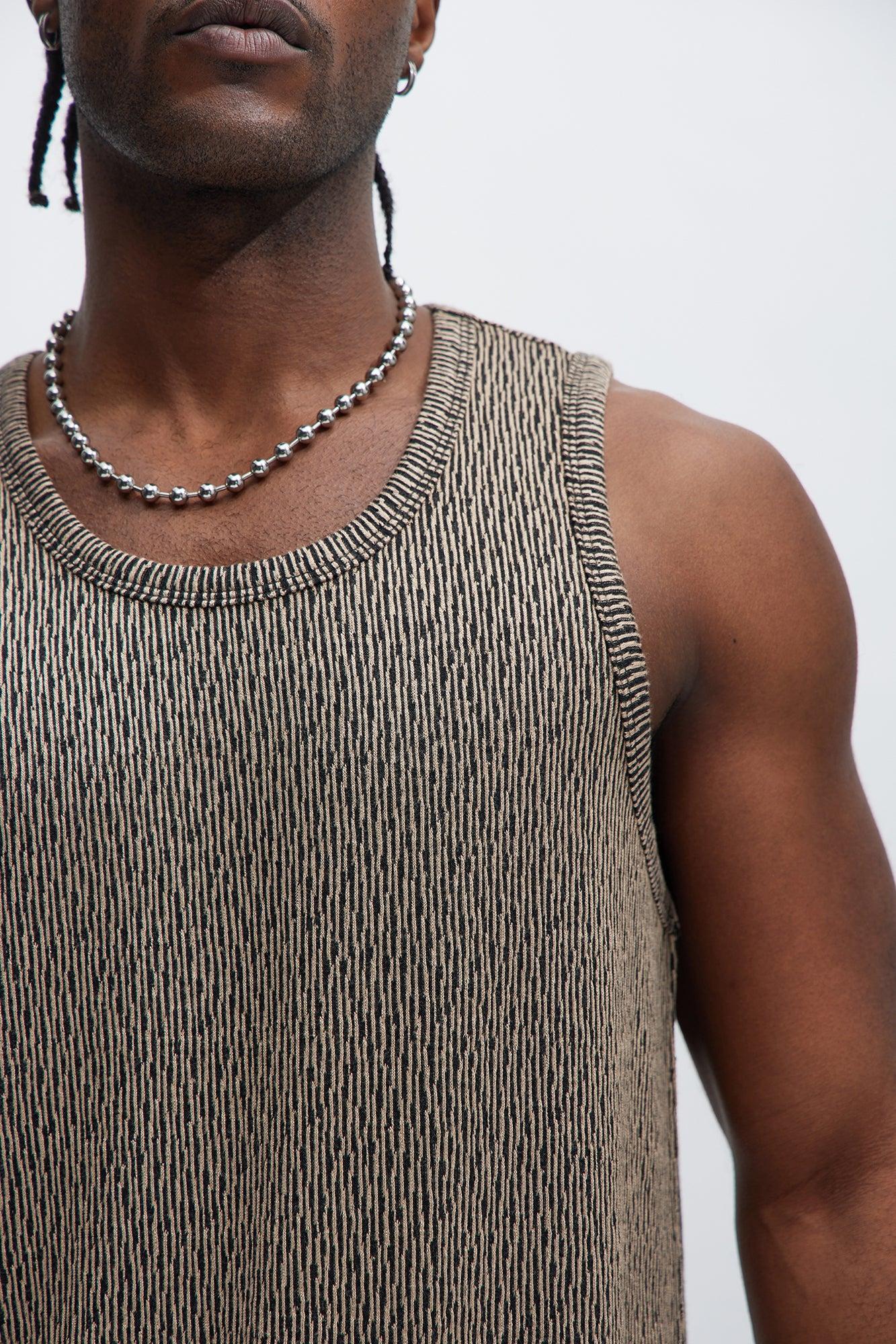 Leon Textured Tank - Taupe/combo Product Image