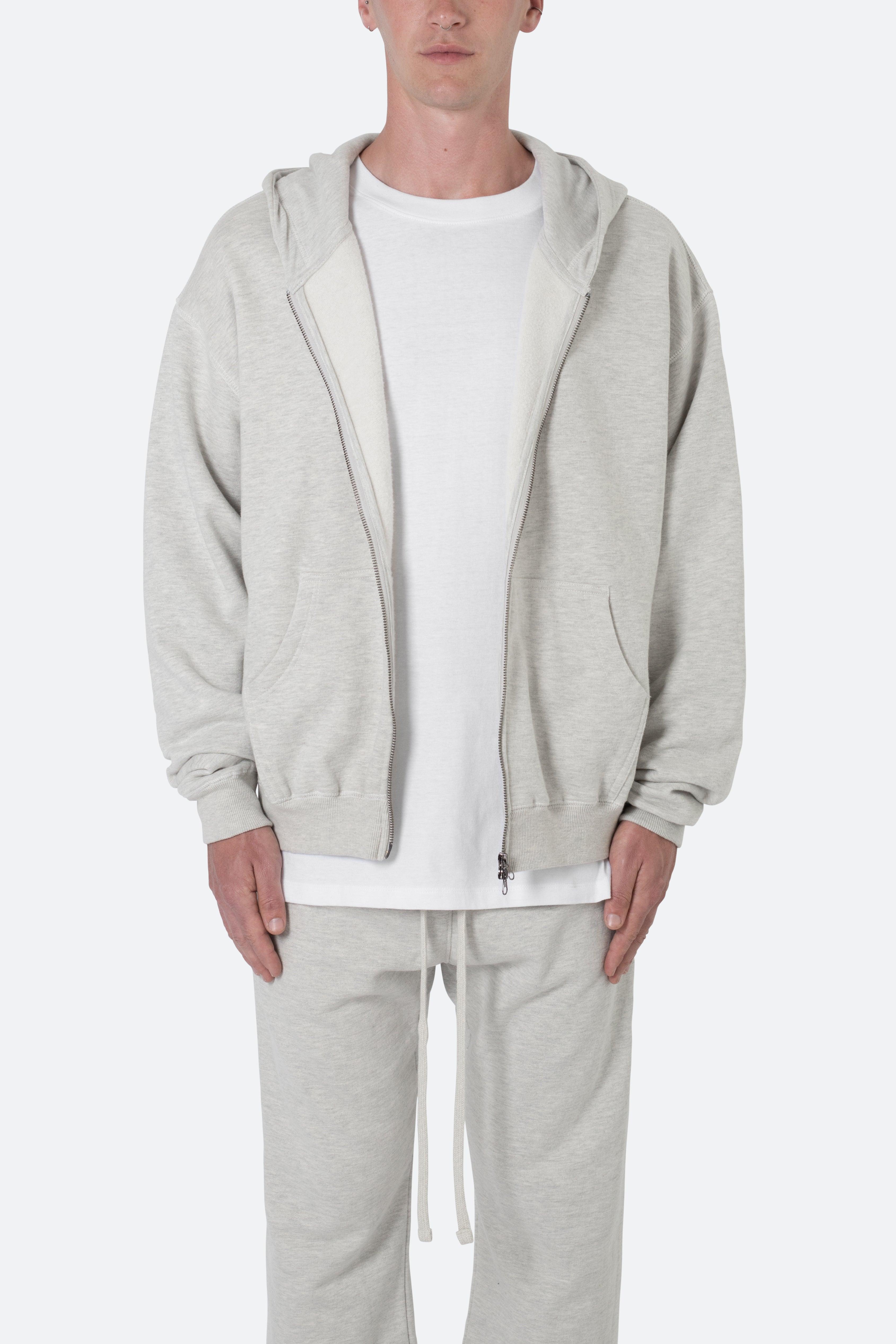 Basic Zip Up Hoodie - Grey product image