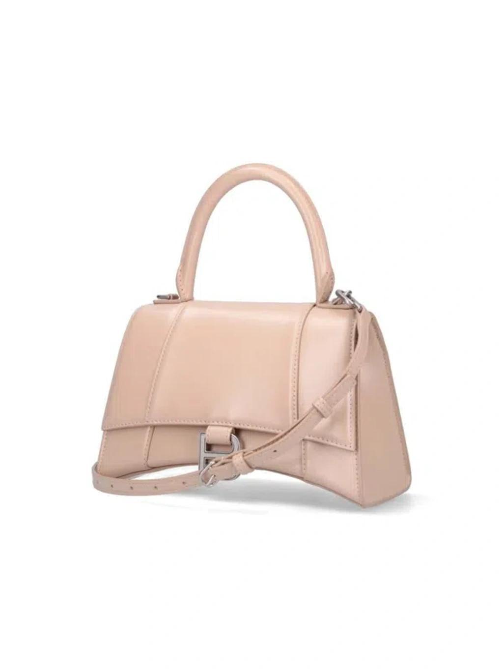 "hourglass" Handbag In Beige Product Image