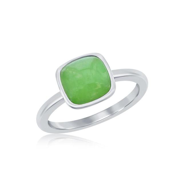 Sterling Silver 8mm Cushion Jade Ring Product Image