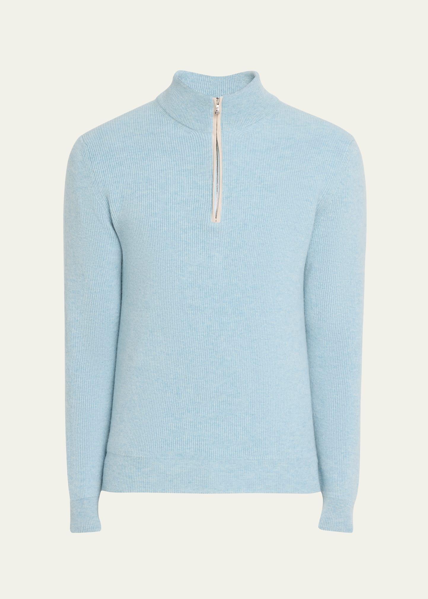 Men's Cashmere Rib Half-Zip Sweater Product Image