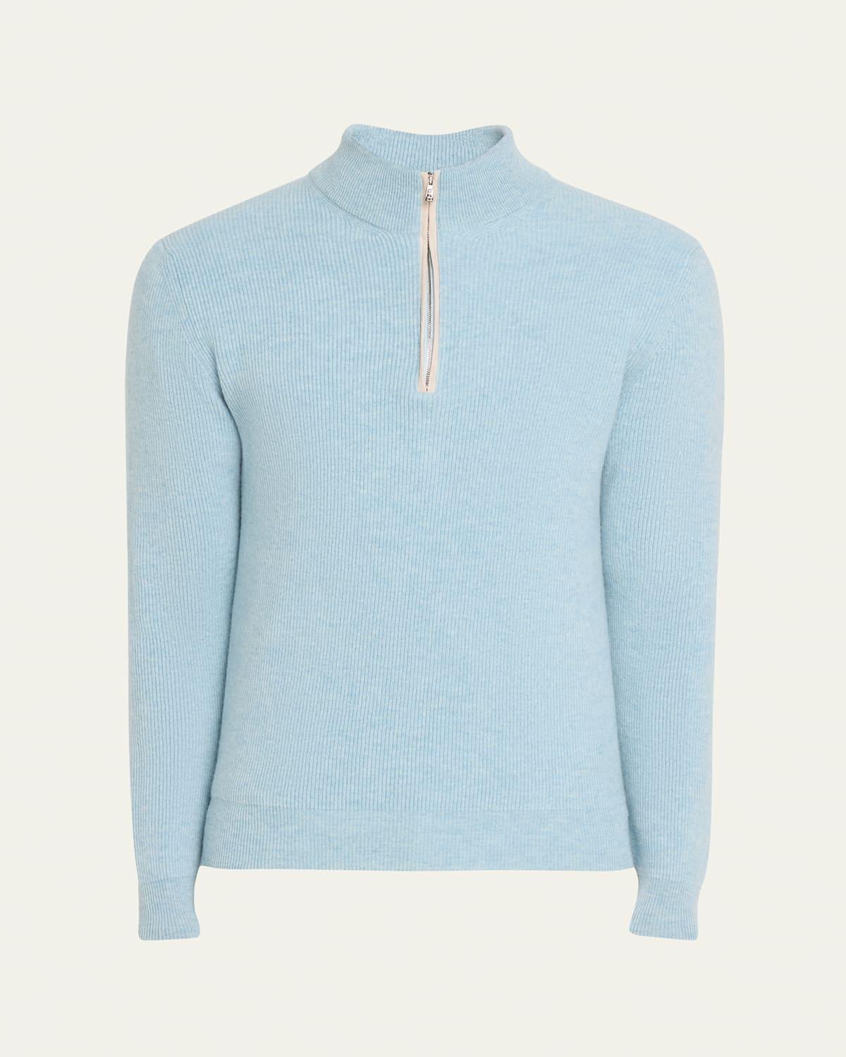 Men's Cashmere Rib Half-Zip Sweater Product Image