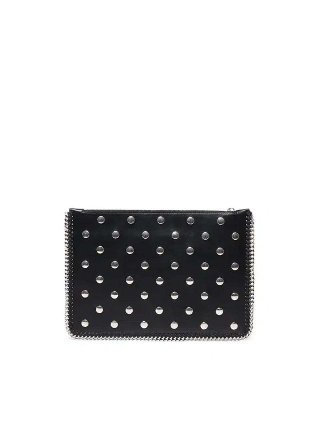 Falabella Studded Zippered Pouch Bag In Black Product Image