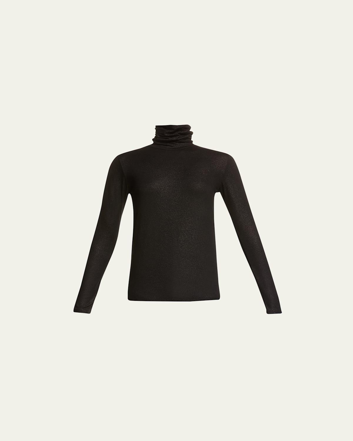 Womens Soft Touch Metallic Turtleneck Product Image