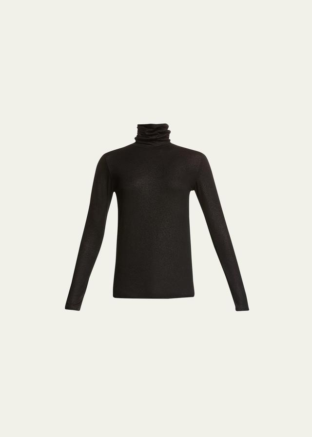 Womens Soft Touch Metallic Turtleneck Sweater Product Image