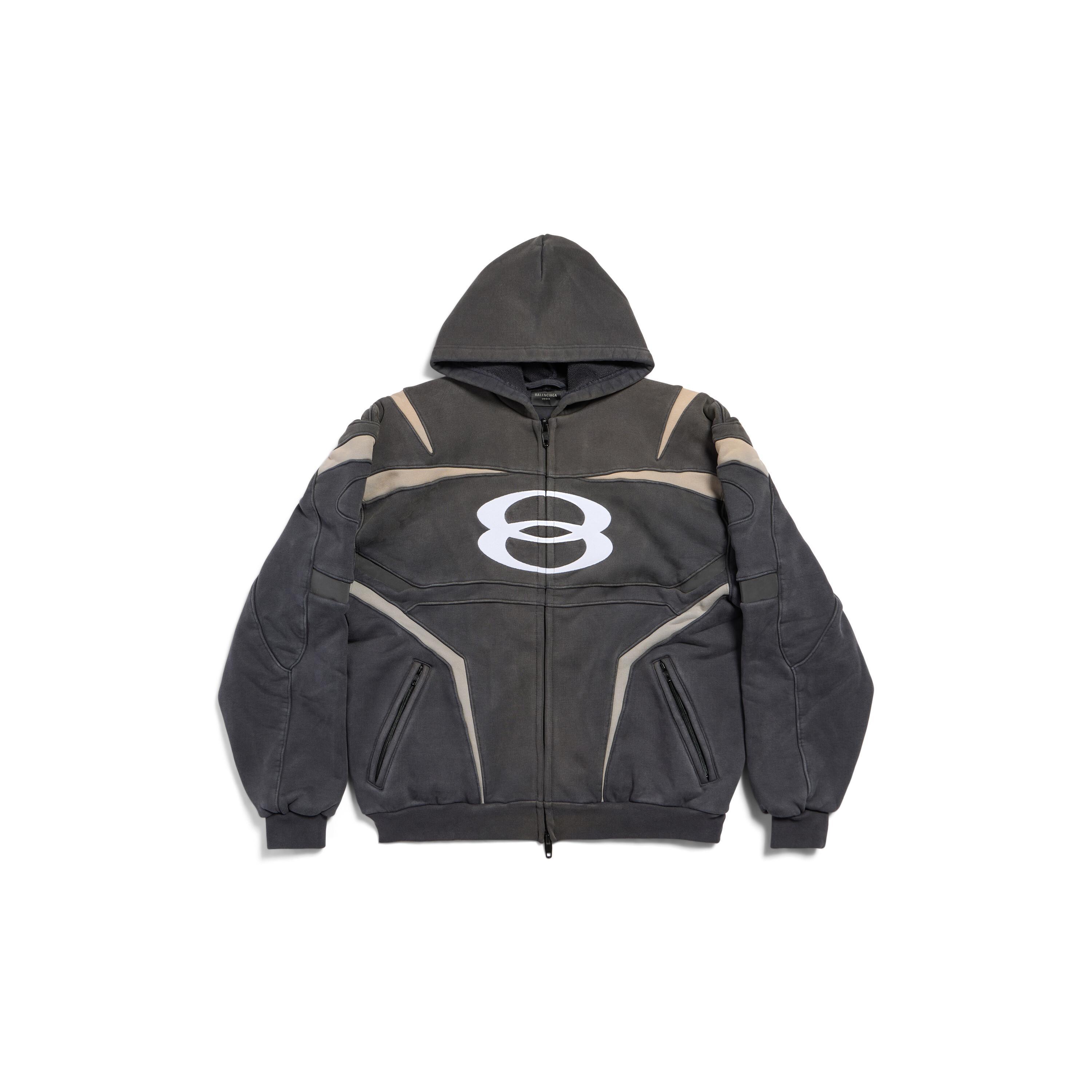 Unity Sports Icon Biker Zip-up Hoodie Oversized in Black/white Product Image