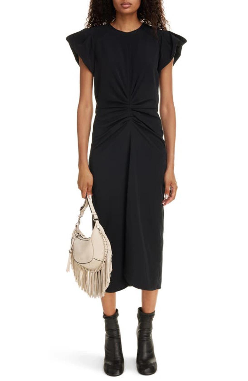 ISABEL MARANT Terena Gathered Midi Dress In Black Product Image