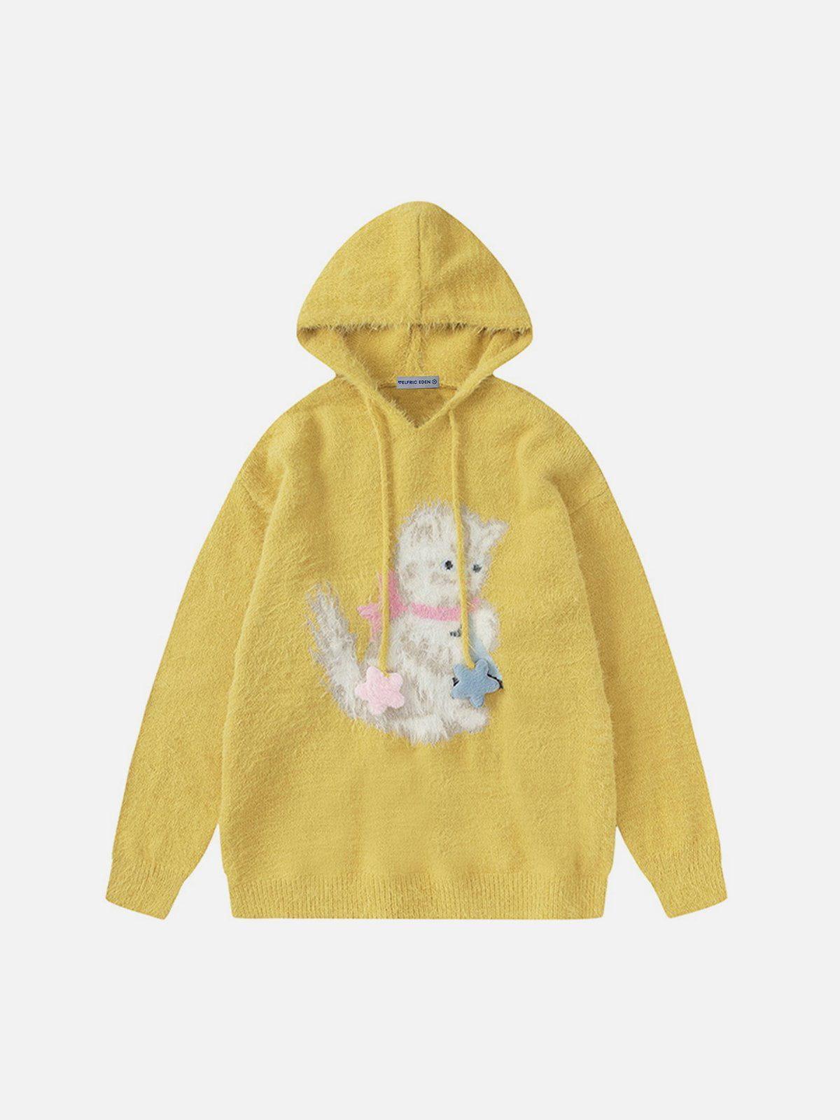 Aelfric Eden Cat Star Knit Hoodie Product Image