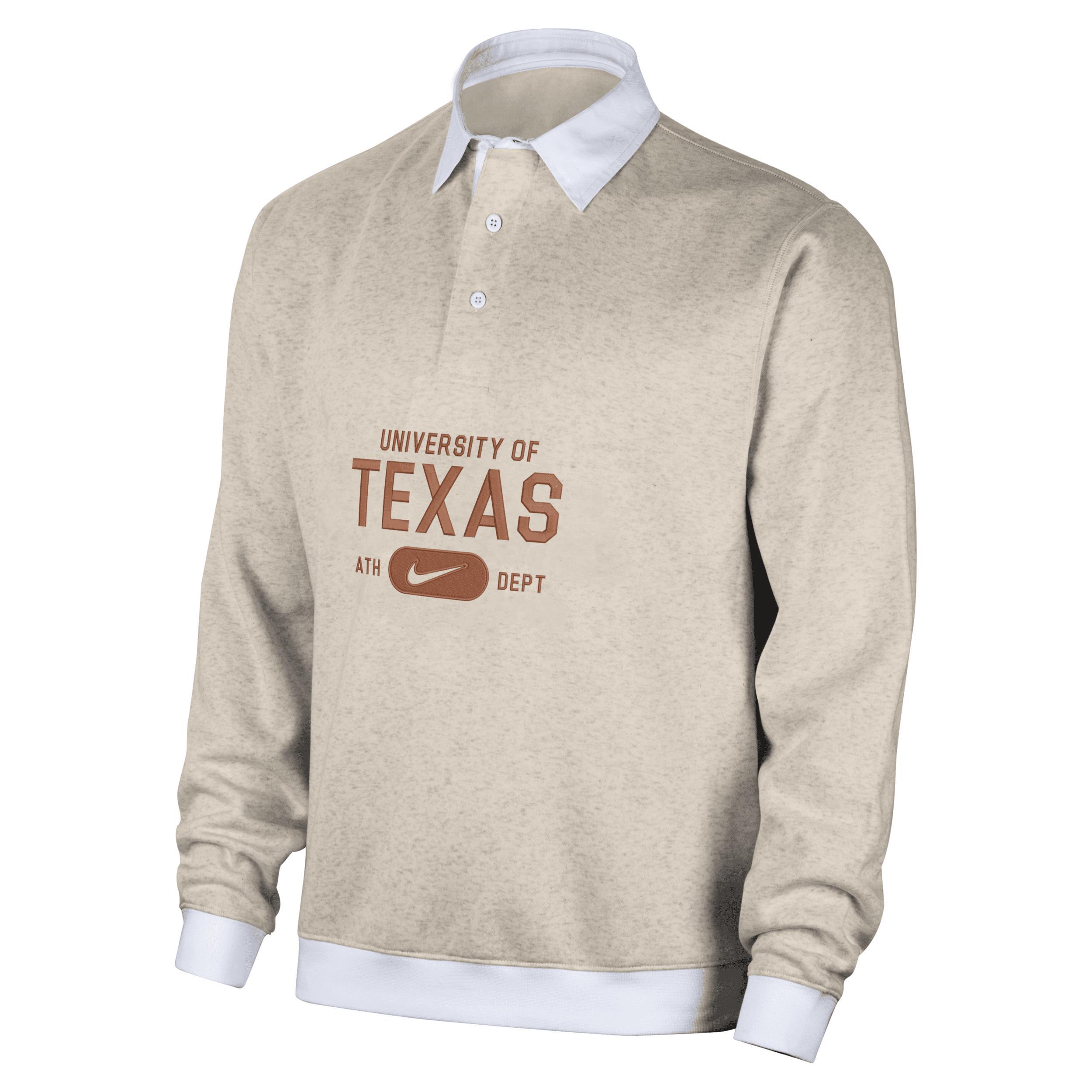 Texas Club Fleece Nike Mens College Long-Sleeve Polo Product Image