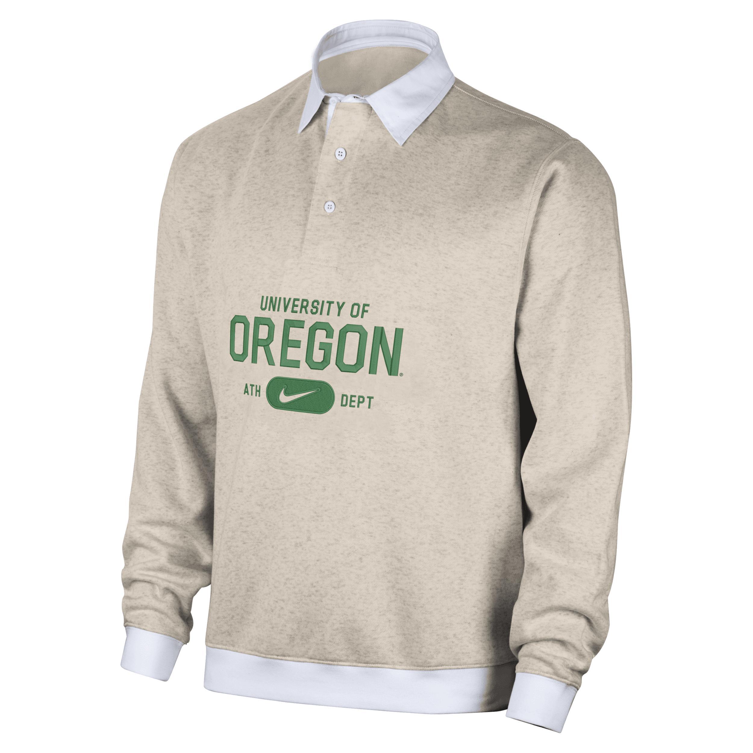 Oregon Club Fleece Nike Mens College Long-Sleeve Polo Product Image