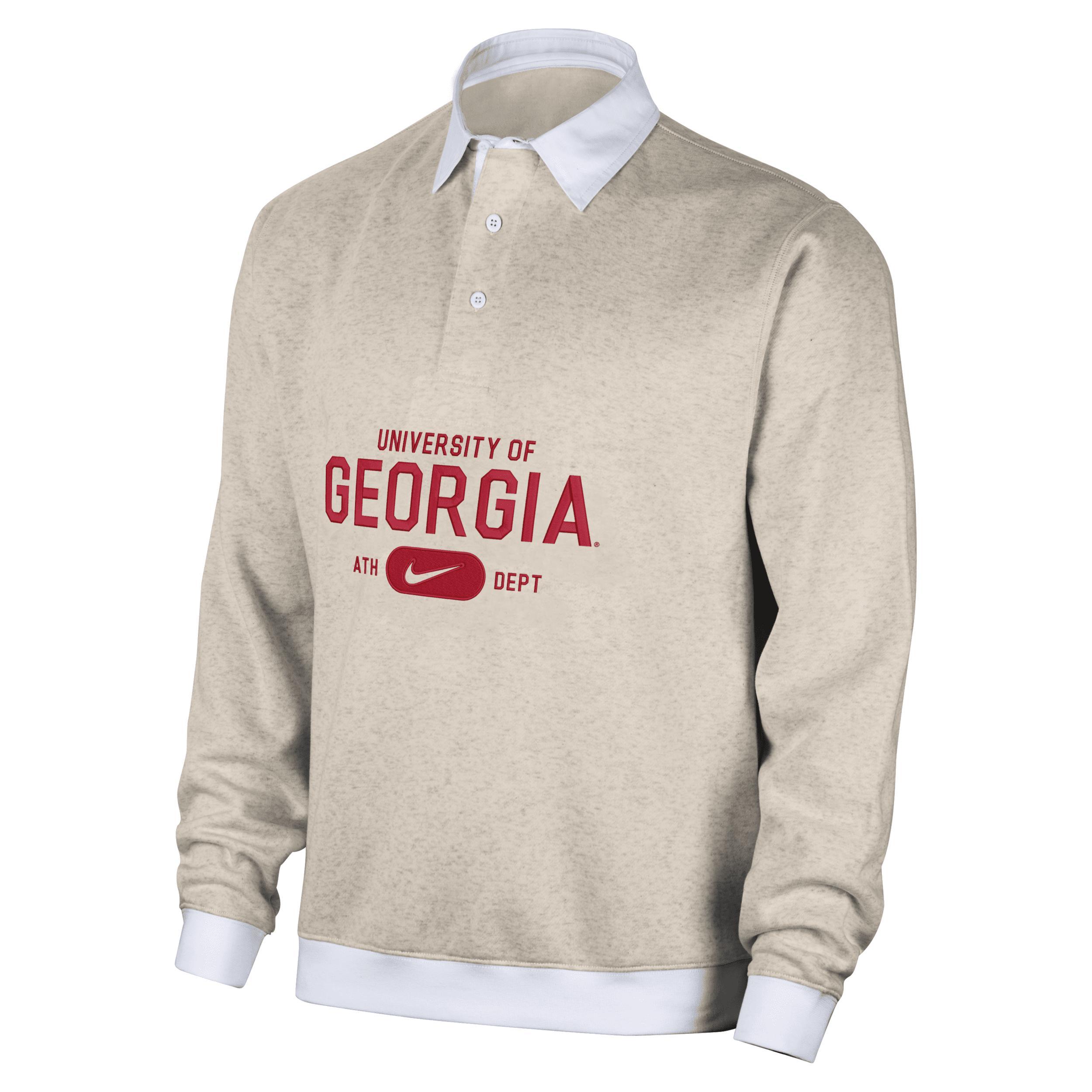 Georgia Club Fleece Nike Mens College Long-Sleeve Polo Product Image