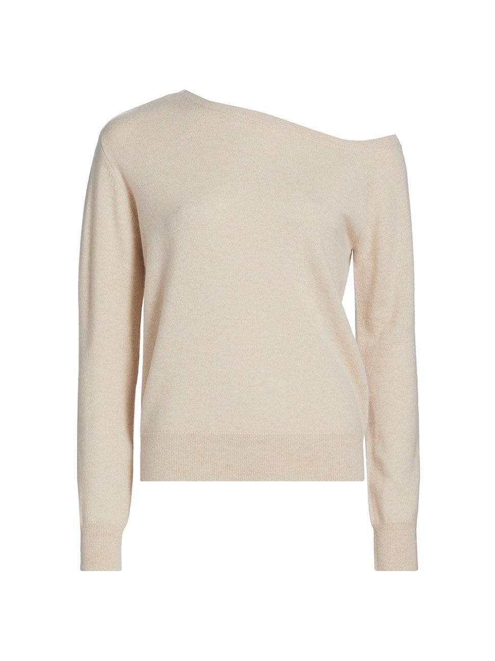 Womens One-Shoulder Cashmere Sweater product image