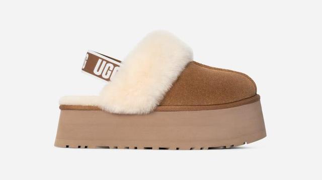 UGG Womens Funkette Sheepskin/Suede Slippers Product Image