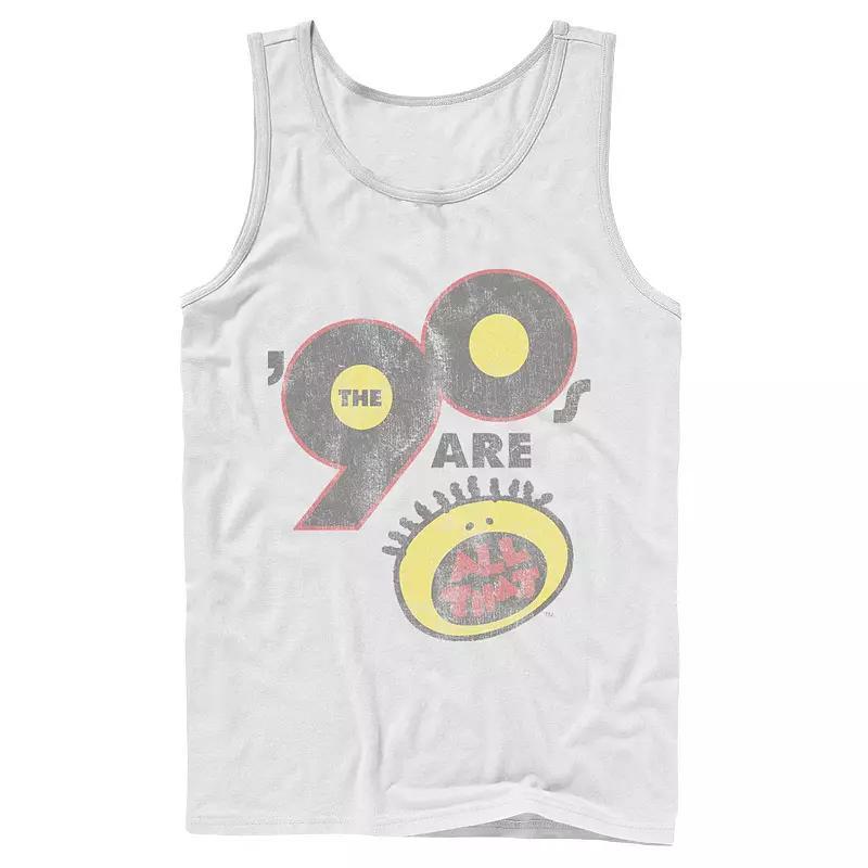 Mens Nickelodeon All That The Nineties Are Vintage Retro Graphic Tank Top Athletic Grey Product Image