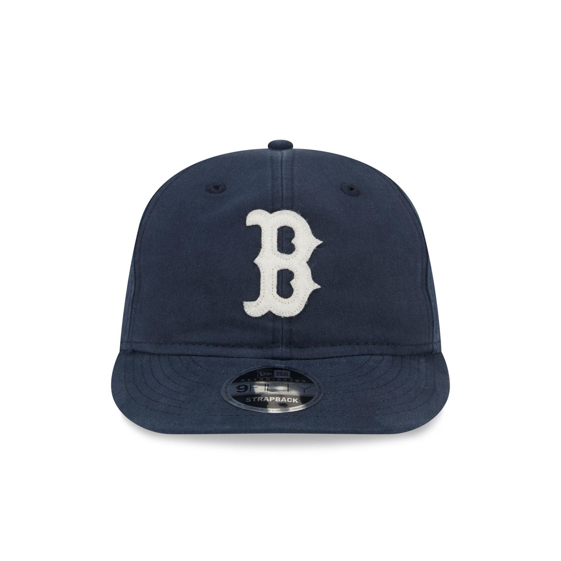 Boston Red Sox Canvas Felt Retro Crown 9FIFTY Adjustable Hat Male Product Image