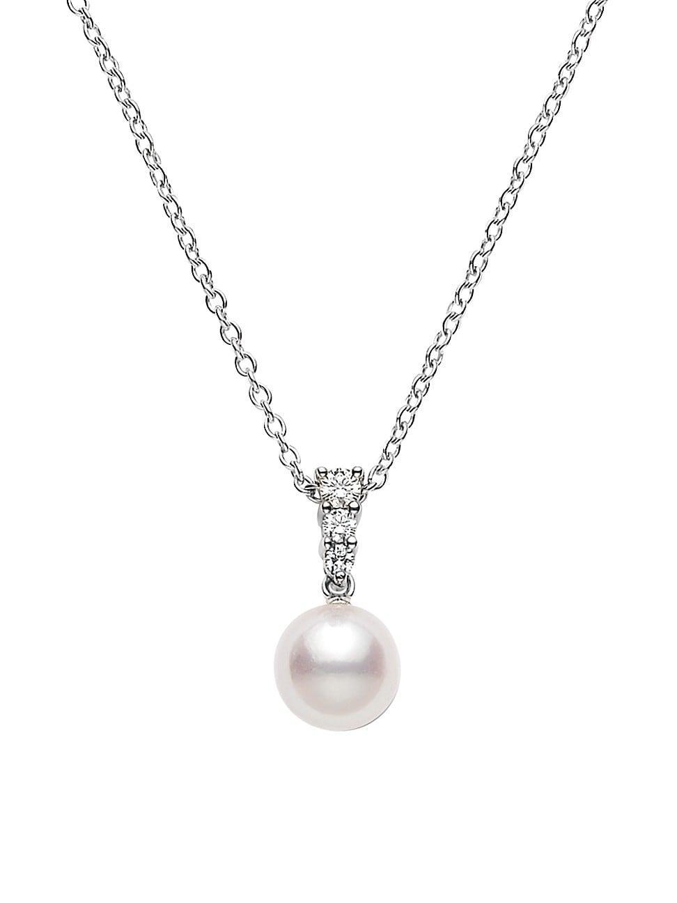 Mikimoto Morning Dew Akoya Cultured Pearl & Diamond Pendant Necklace Product Image