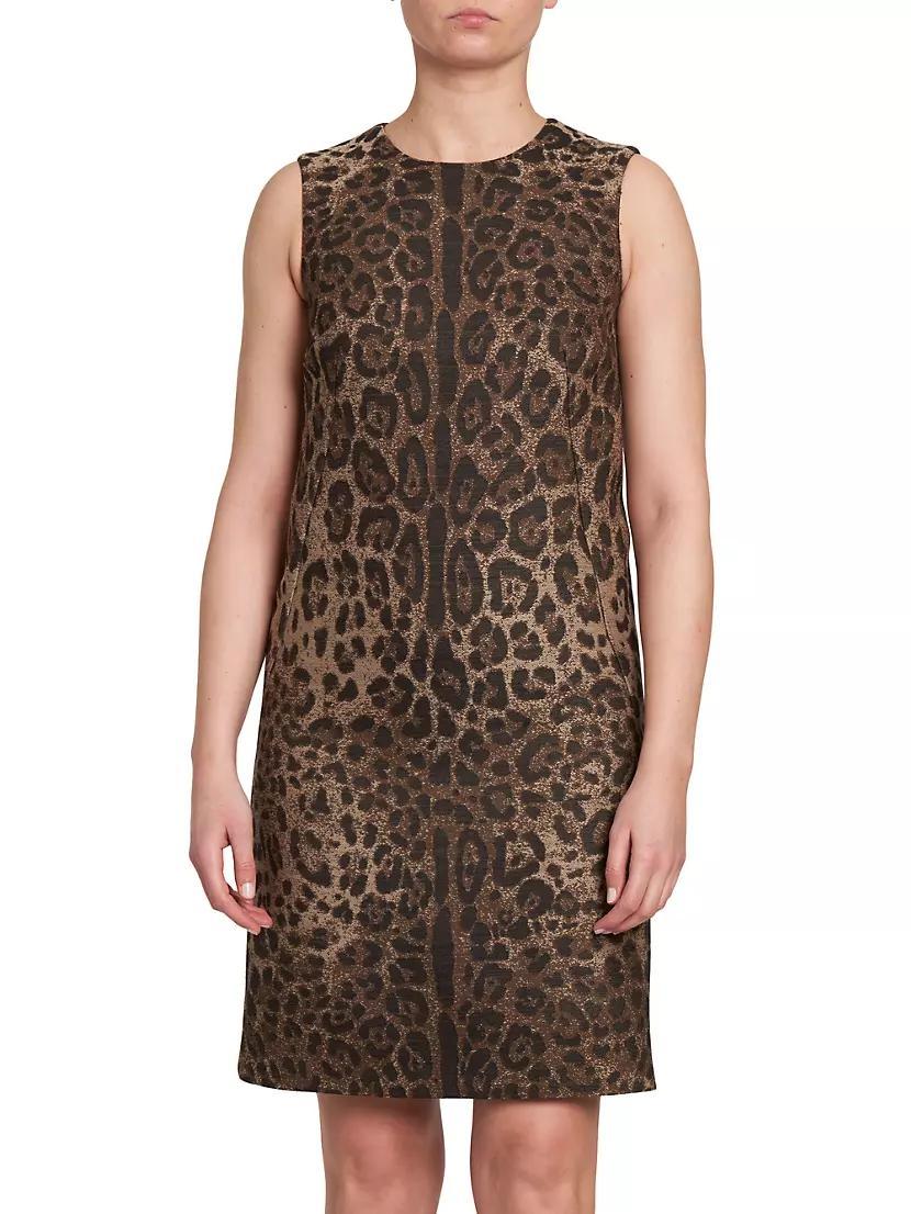 Leopard Jacquard Wool Minidress Product Image