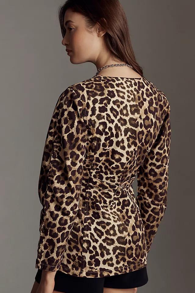 ALIGNE Toni Leopard-Print Denim Jacket Product Image