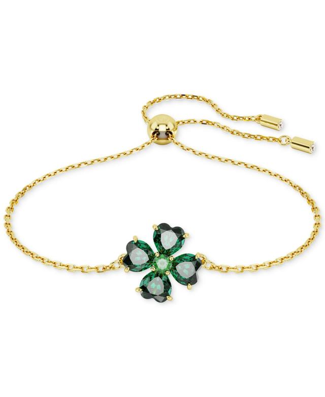 Womens Idyllia Goldtone & Swarovski Crystal Four-Leaf Clover Charm Bracelet Product Image