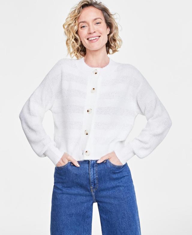 On 34th Womens Striped Sequin Cardigan, Created for Macys Product Image