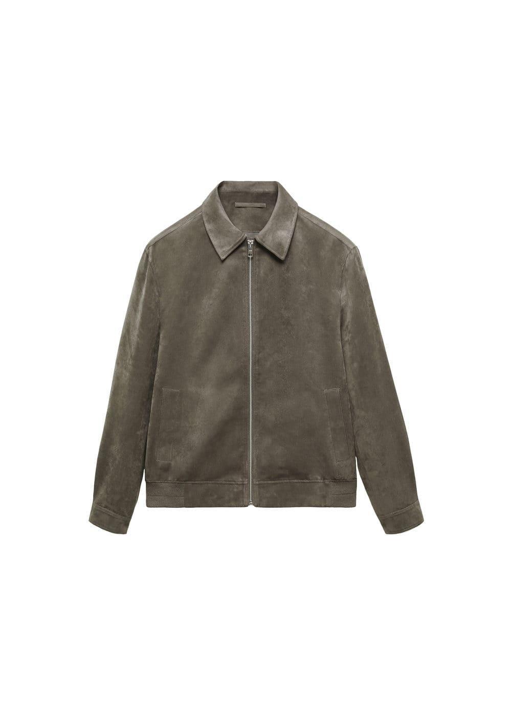 MANGO MAN - Suede-effect jacket with zipper greyMen Product Image